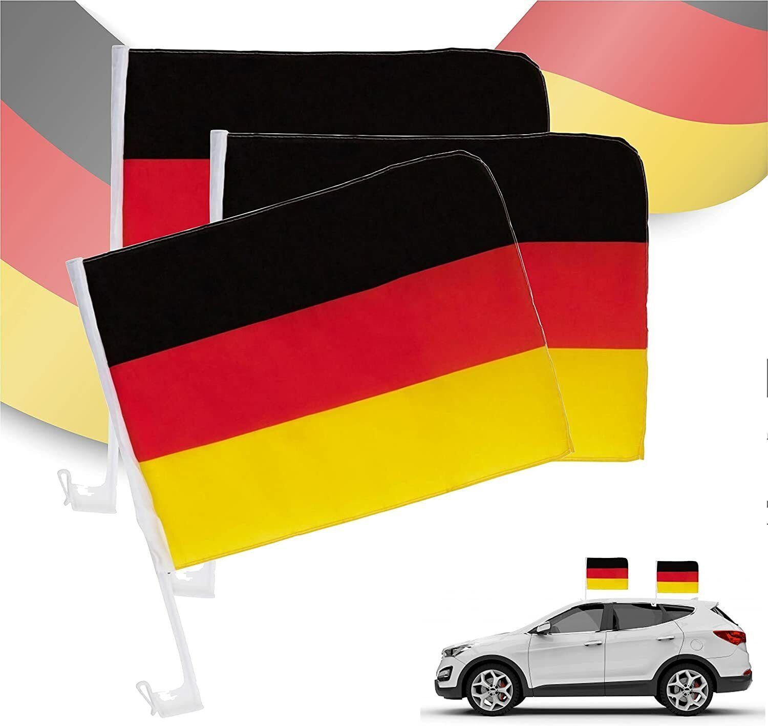 TK Gruppe Fahne 4er Autofahnen Autoflagge Deutschland Autofahne Adler (4-St)