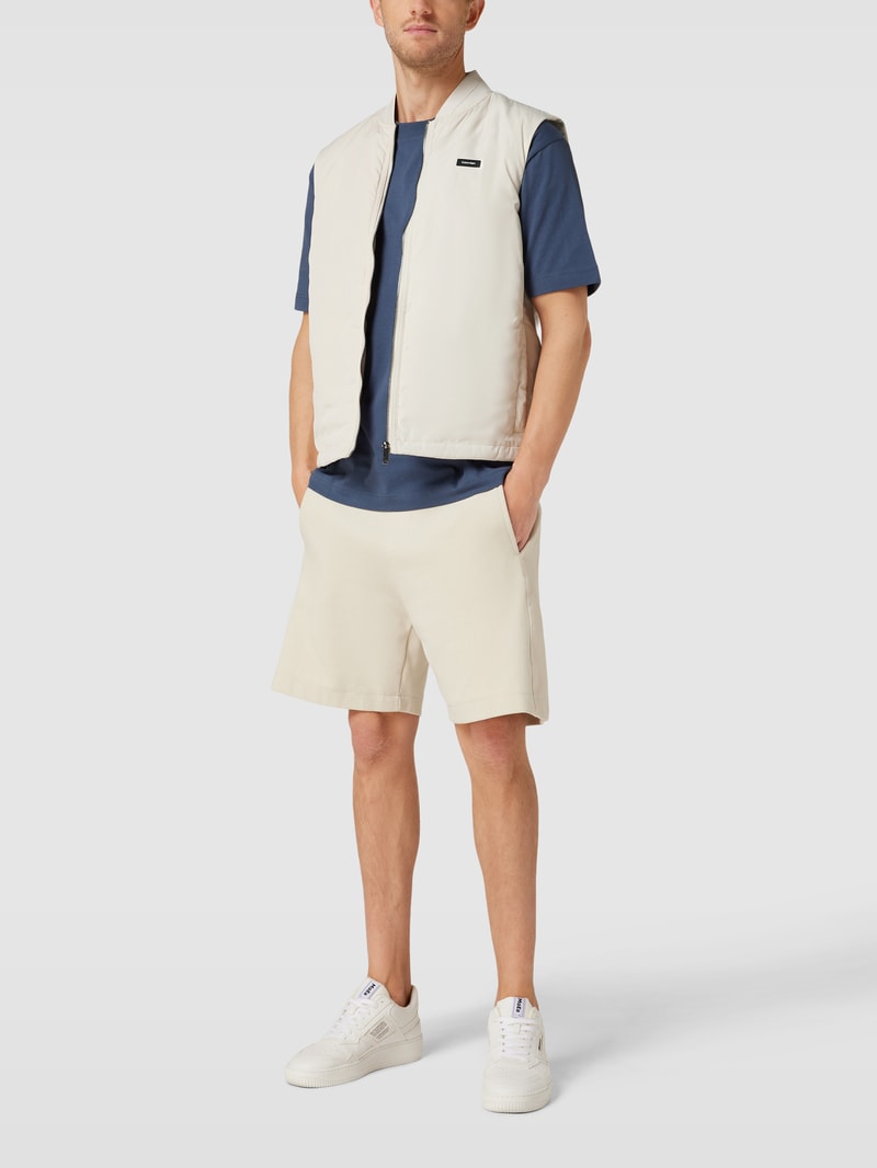 Weste mit Label-Patch Modell 'RECYCLED' in beige