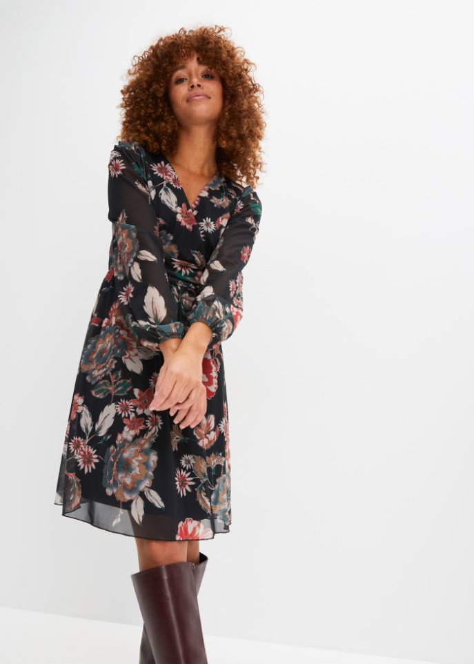 bedrucktes Mesh-Kleid