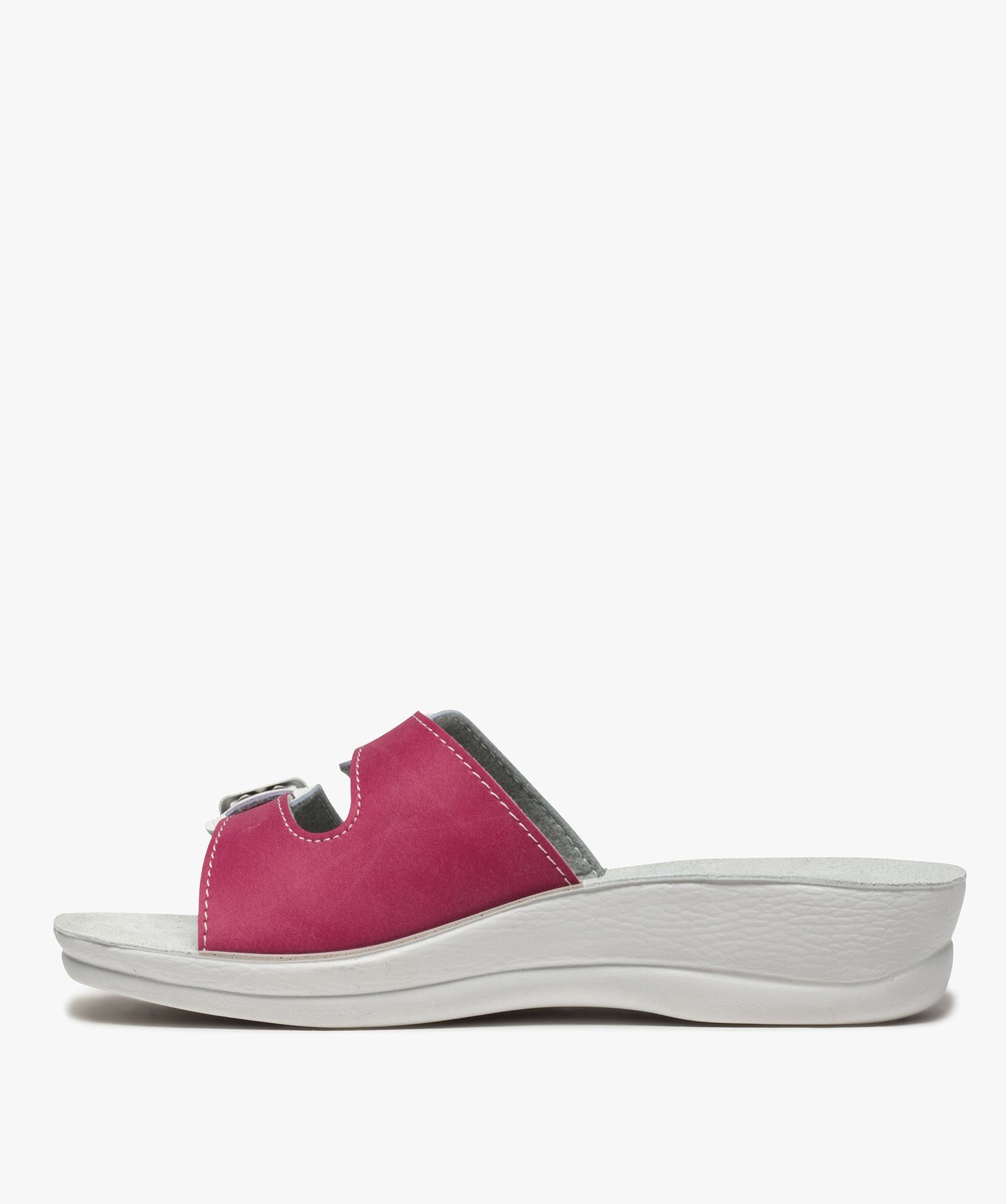 Mules femme confort fermeture double bride à boucle blanc | GEMO