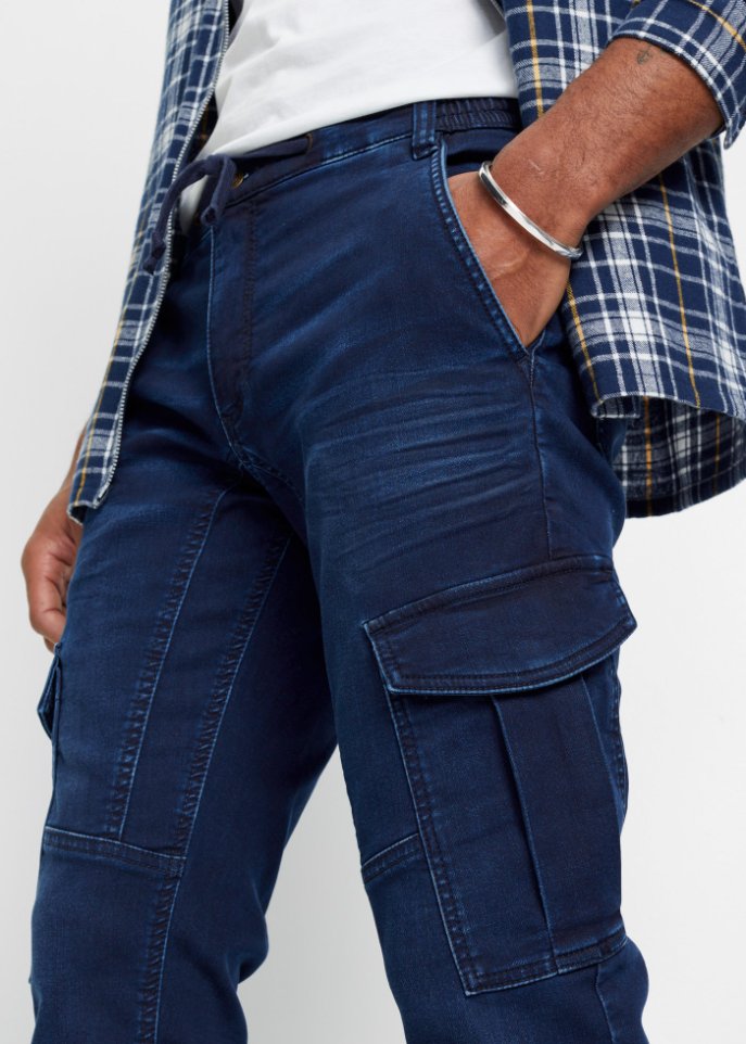 Regular Fit Cargo-Sweat-Jeans, Tapered