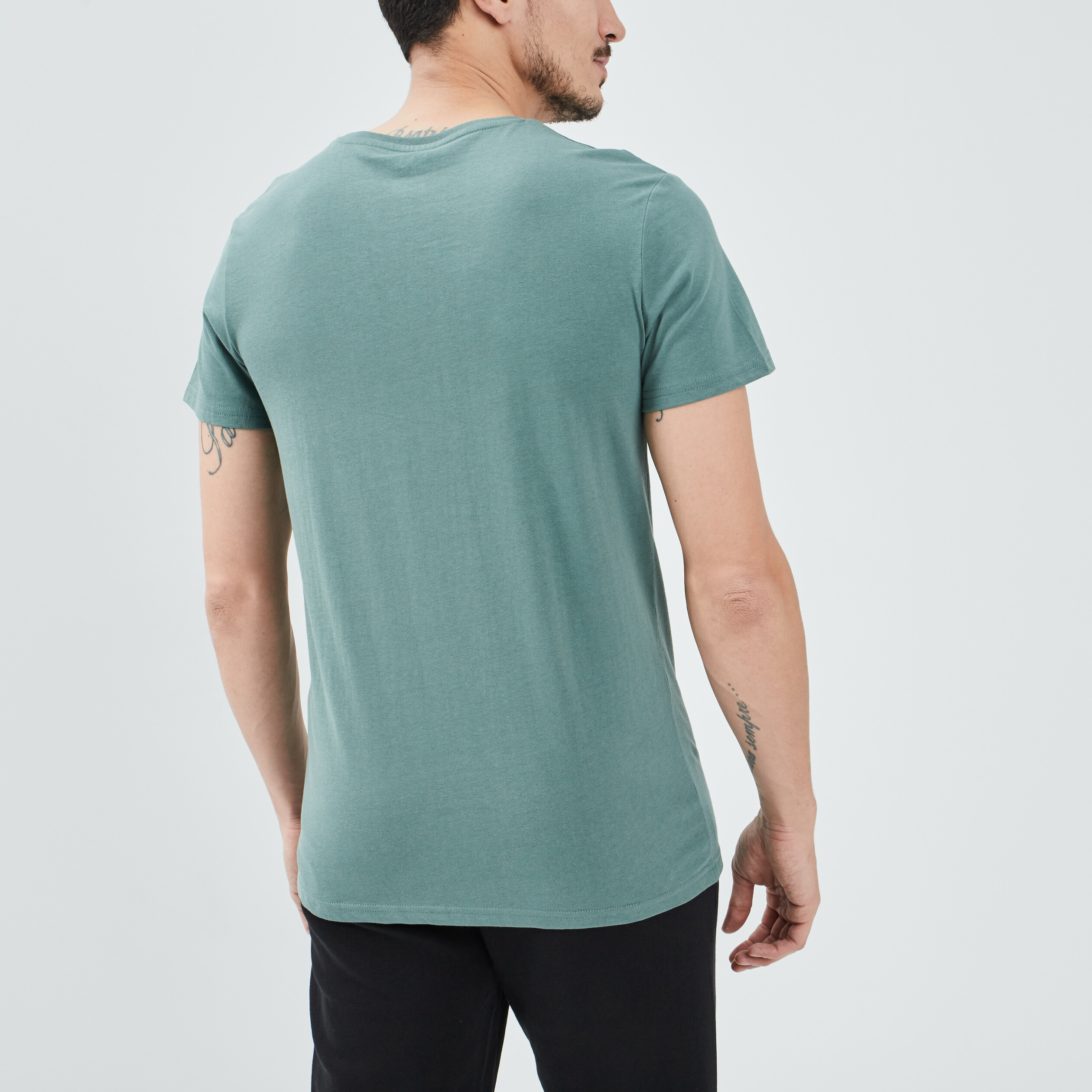 T-shirt en coton manches courtes vert clair homme | La Halle