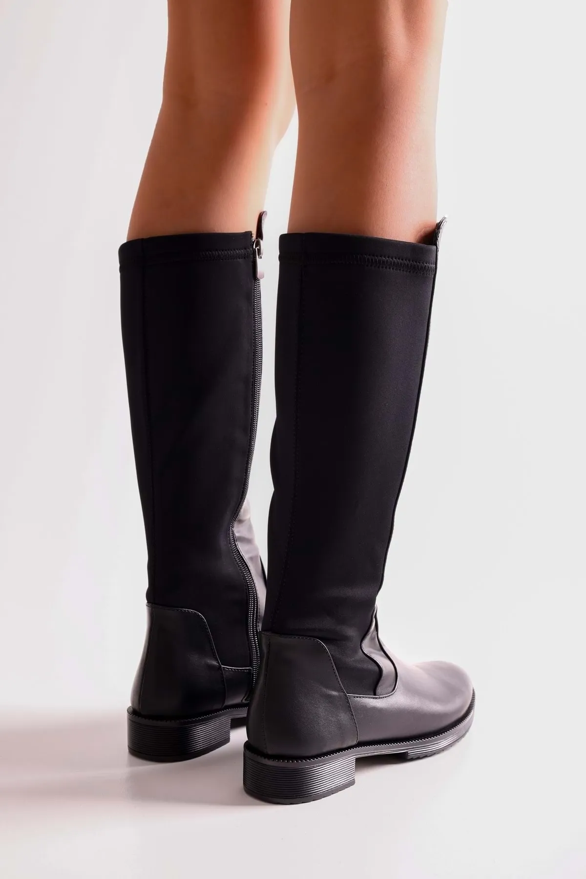 Shoeberry  Damen-Stiefel „Justine Black Skin“ mit Reißverschluss Black Skin