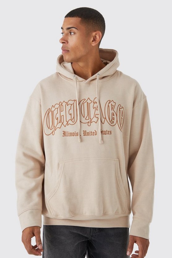 Oversize Hoodie mit Chicago-Print