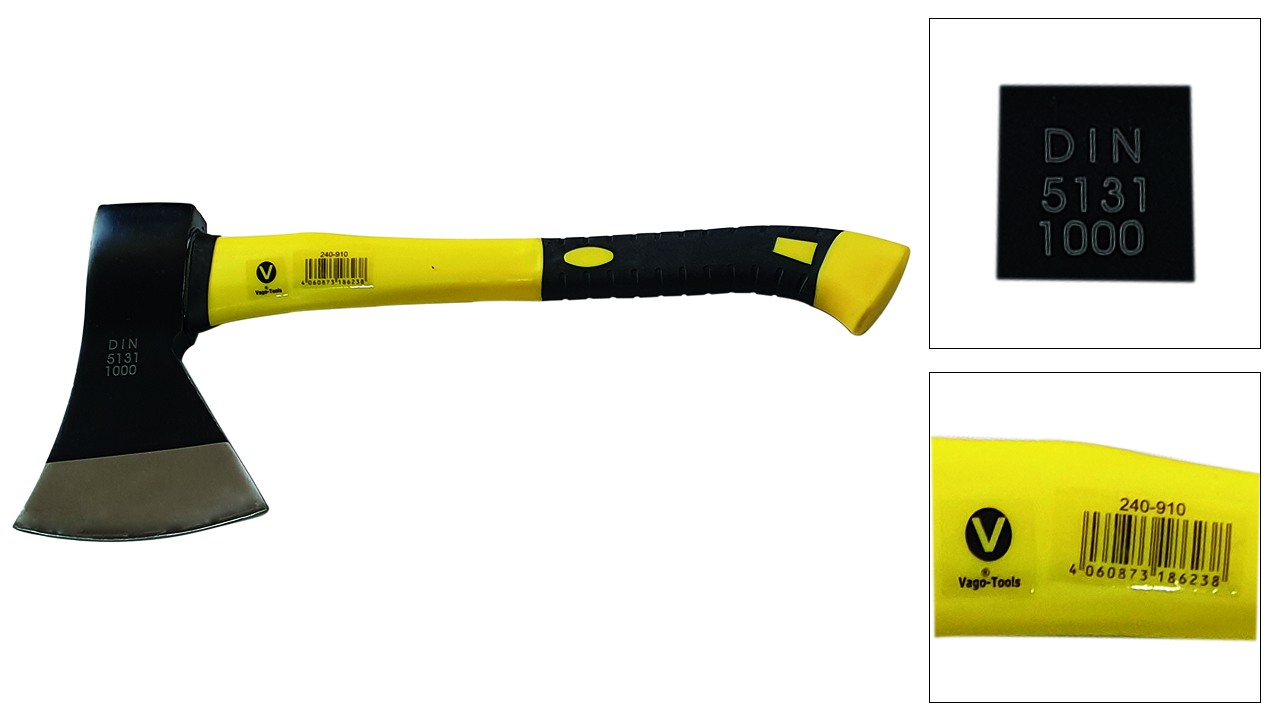 Vago-Tools Axt Beil Spaltaxt Holzaxt 600 800 1000 g mit Fiberglasstiel 3 tlg Set