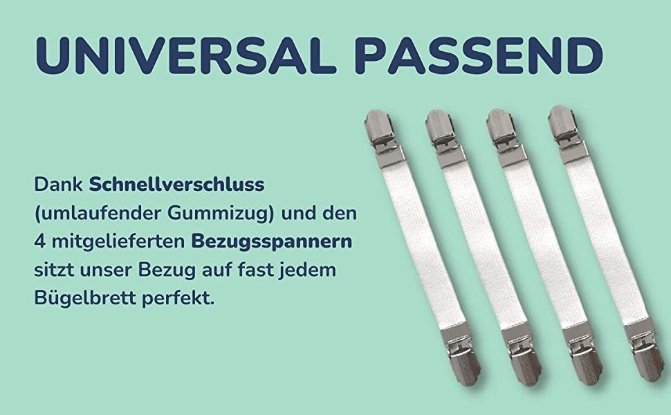 riijk Bügelbrettbezug Bügeltischbezug, Zubehör für universal passend bis 125cm Länge und 45cm Breite, universal passend