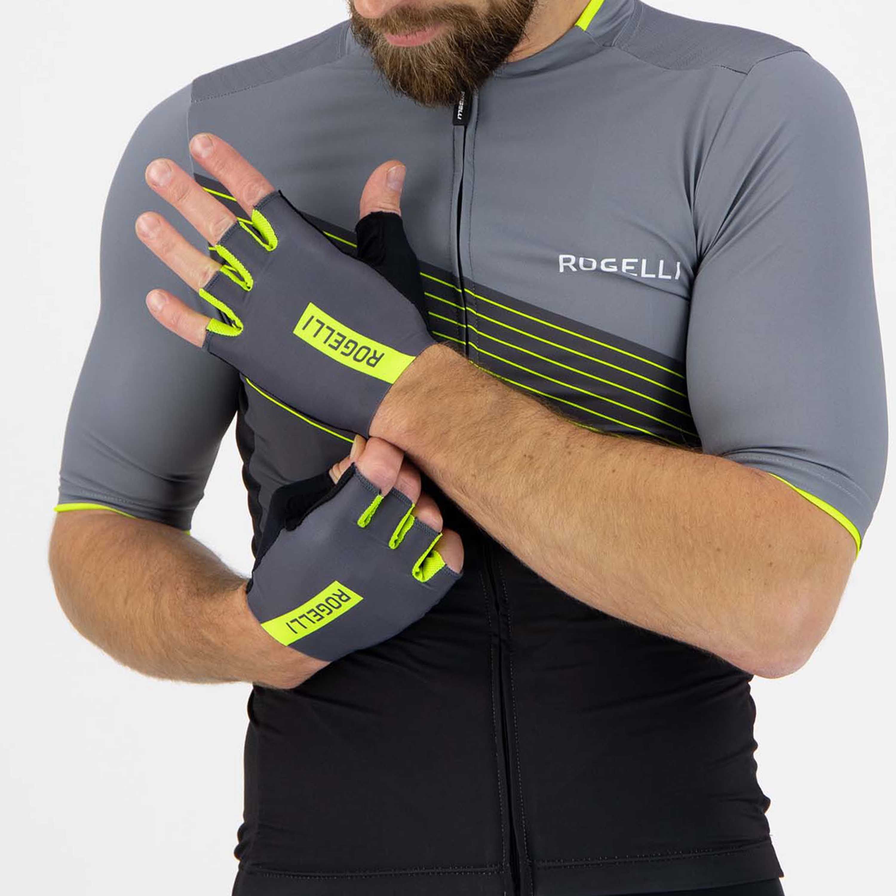 Rogelli Pace Grau/Fluor Herren Fahrradhandschuhe