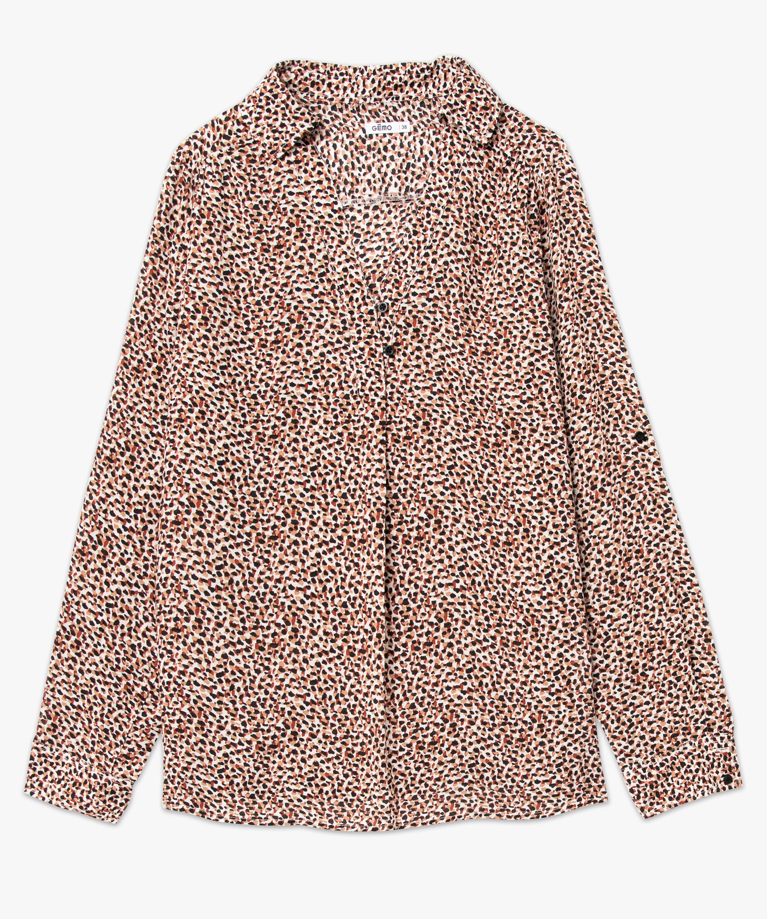 Chemise imprimée à manches longues femme imprime | GEMO