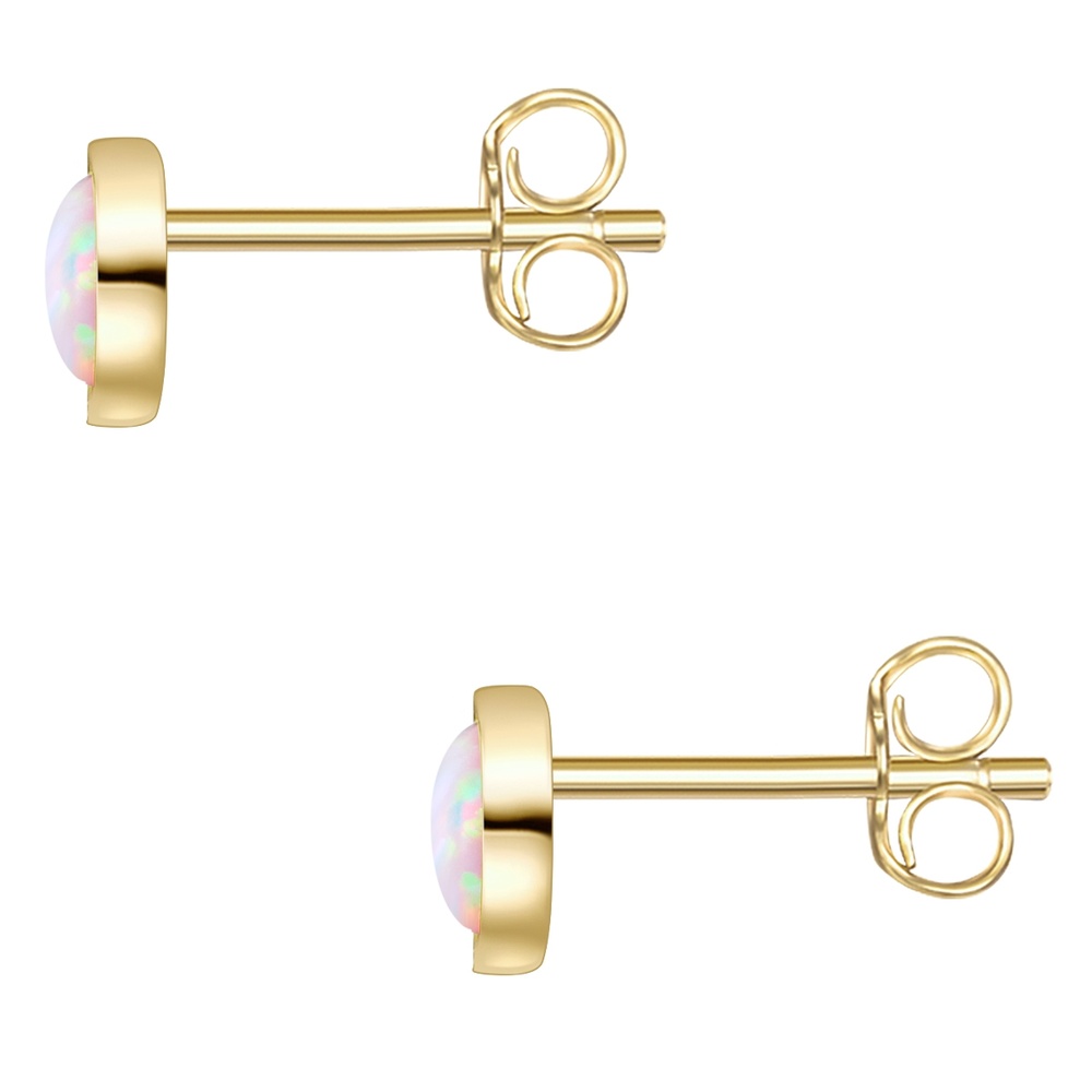 Glanzstücke München Puces d'oreilles en argent Argent sterling Opale (synth.) en Or jaune Boucles d'oreilles