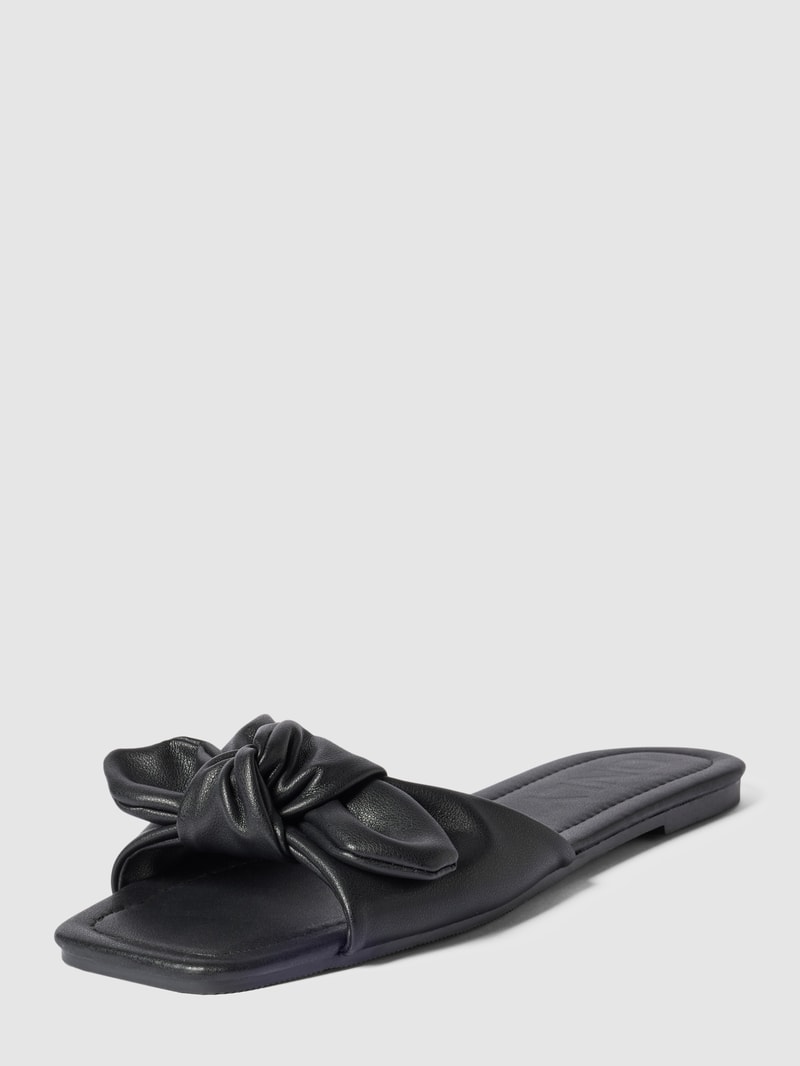 Pantoletten mit Knotendetail Modell 'MILLIE' in schwarz