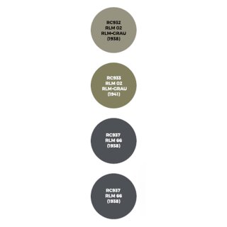 AK Real Colors Paintset - WWII Luftwaffe Cockpit & Interior Colors (4x 17ml)