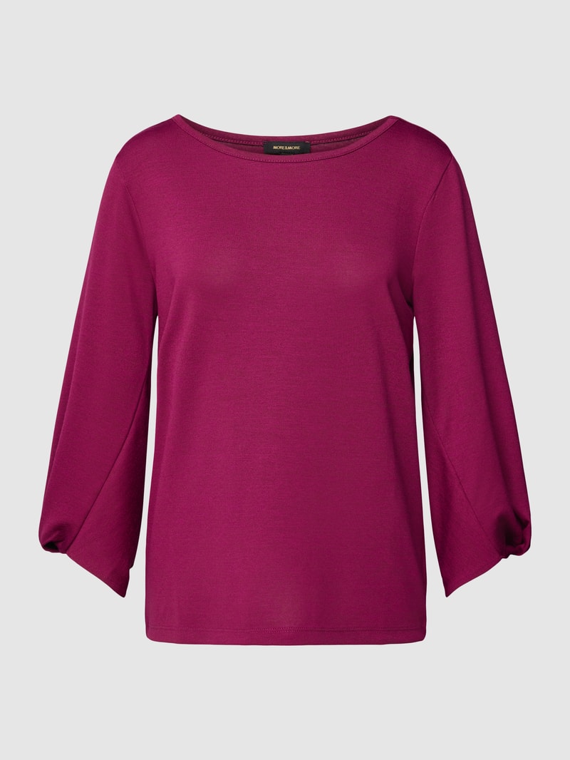 Longsleeve aus Viskose-Mix mit Rundhalsausschnitt in aubergine