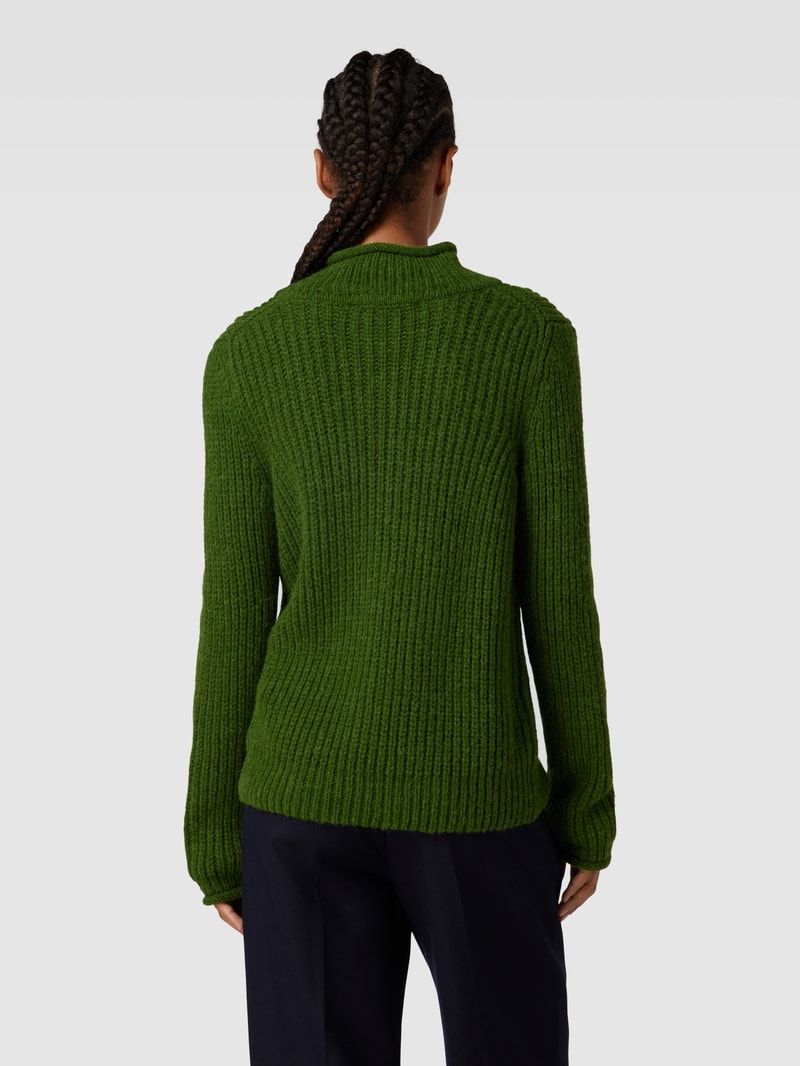 Strickpullover mit Zopfmuster in grün