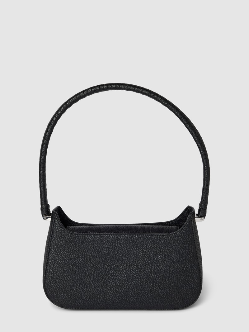 Schultertasche mit Label-Applikation Modell 'EMBLEM' in schwarz