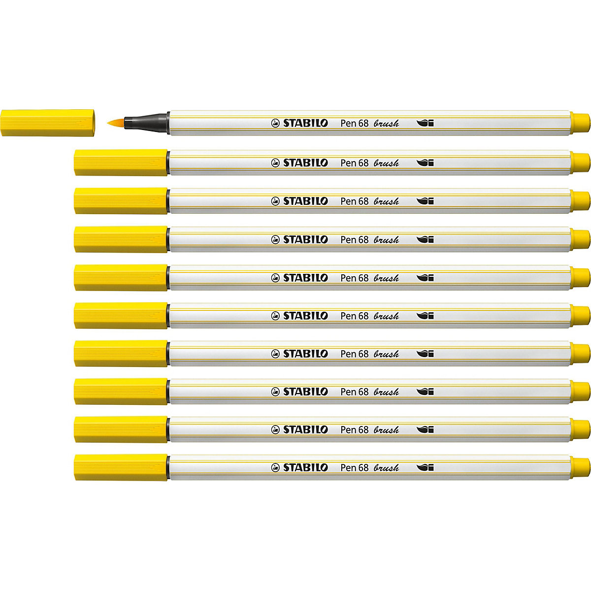 Premium-Filzstift Pen 68 brush, Pinselspitze für variable Strichstärken, gelb
