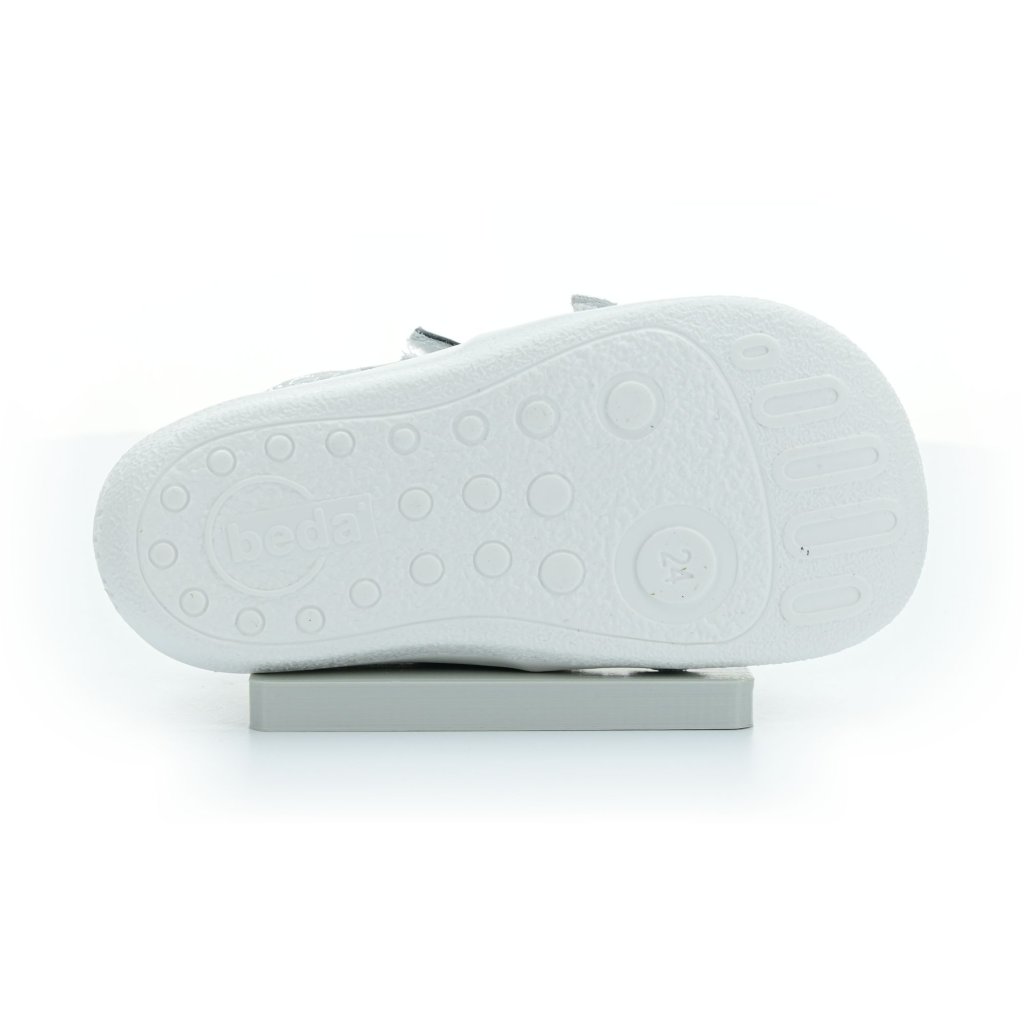 Beda Silver Shine Barfußsandalen Klett (BF0001/SD/W/TS)