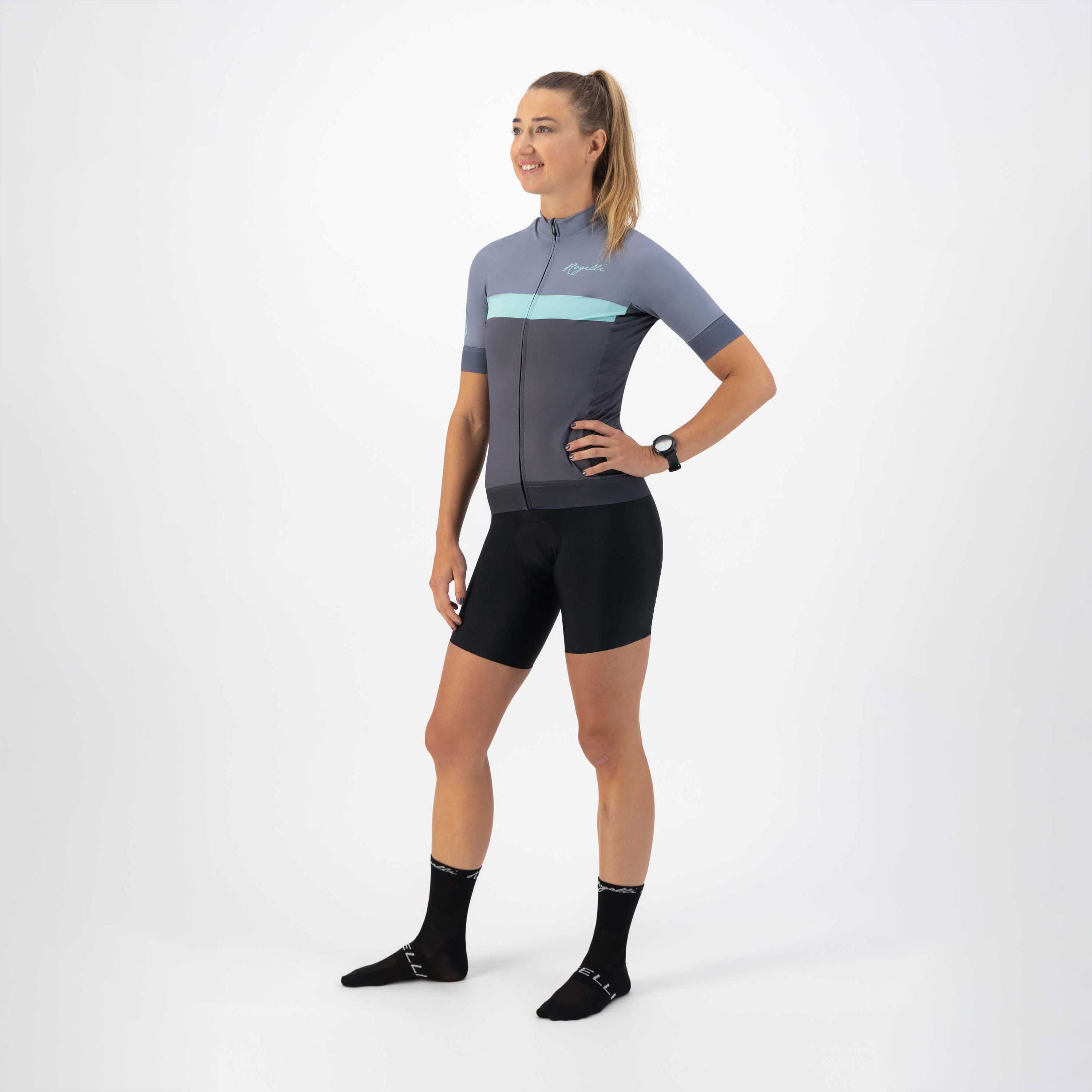 Rogelli Prime Blau/Türkis Damen Radtrikot Kurzarm