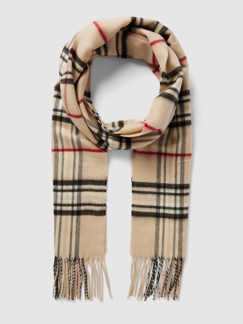 Schal mit Karomuster in beige