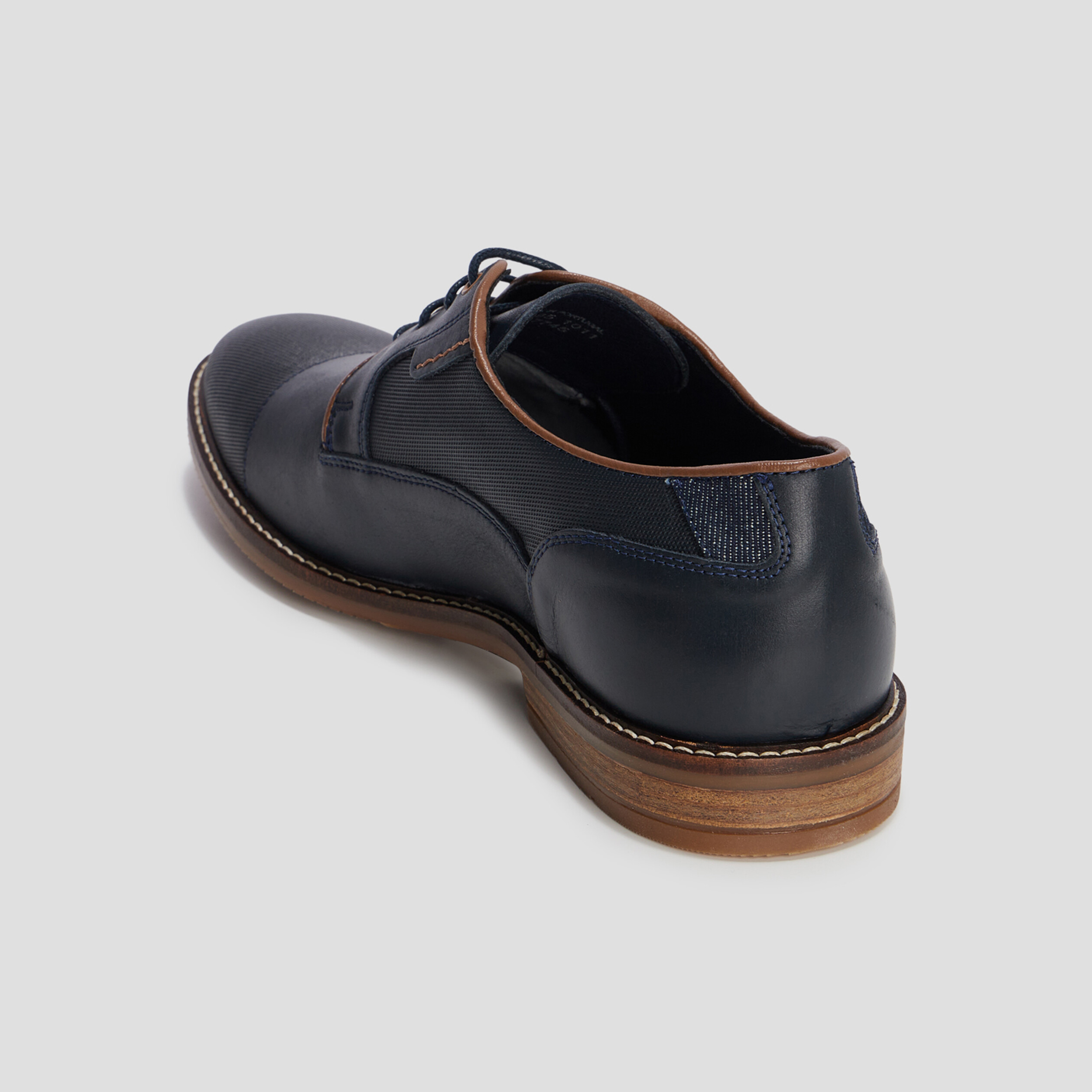 Derbies à lacets en cuir Creeks Davoul bleu marine homme | La Halle