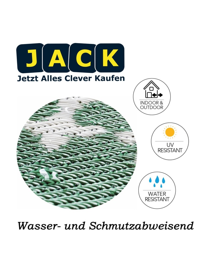JACK Outdoor Teppich 120x180cm In- & Outdoor in Mandala Grün günstig kaufen 120x180cm