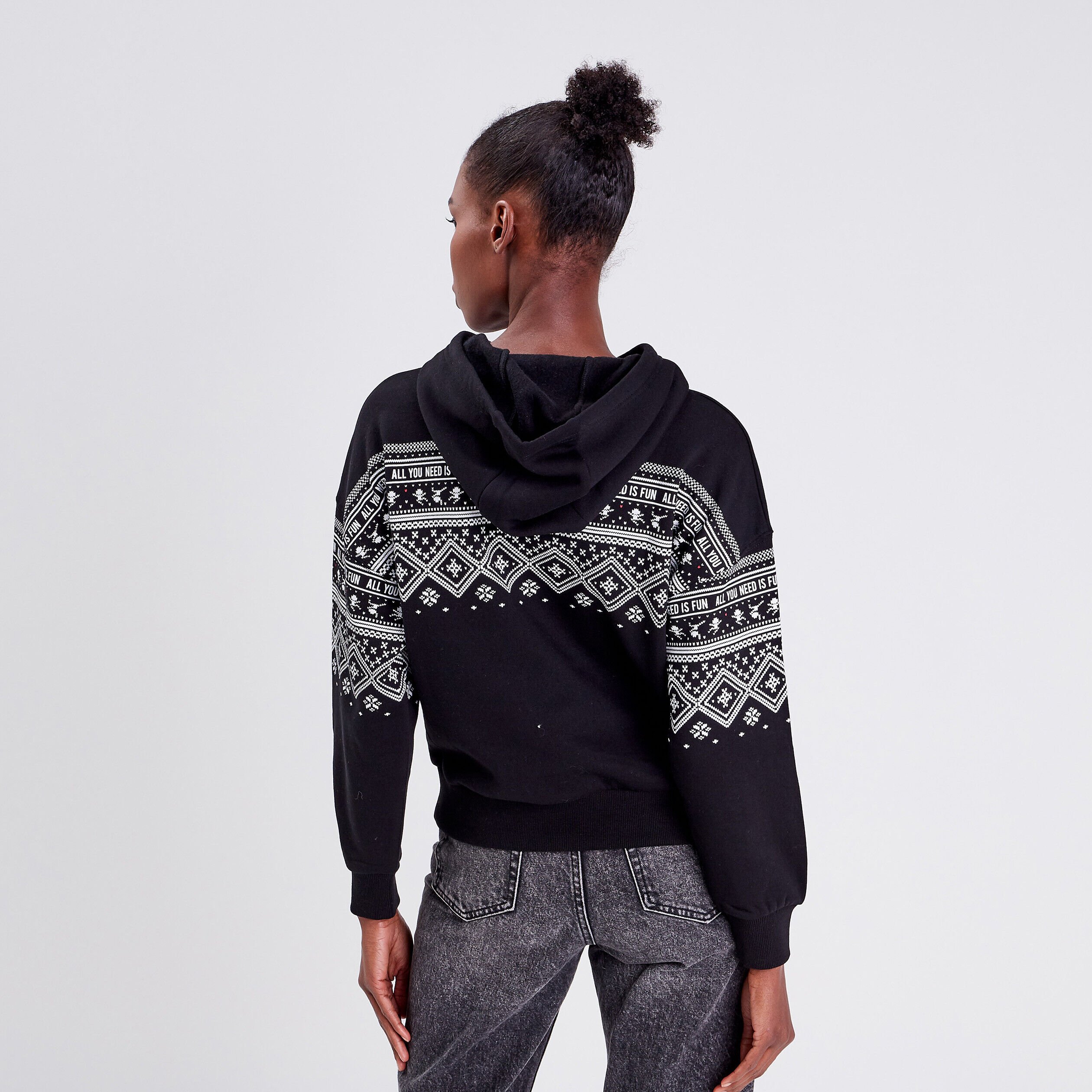 Sweat à capuche noir femme | Cache Cache