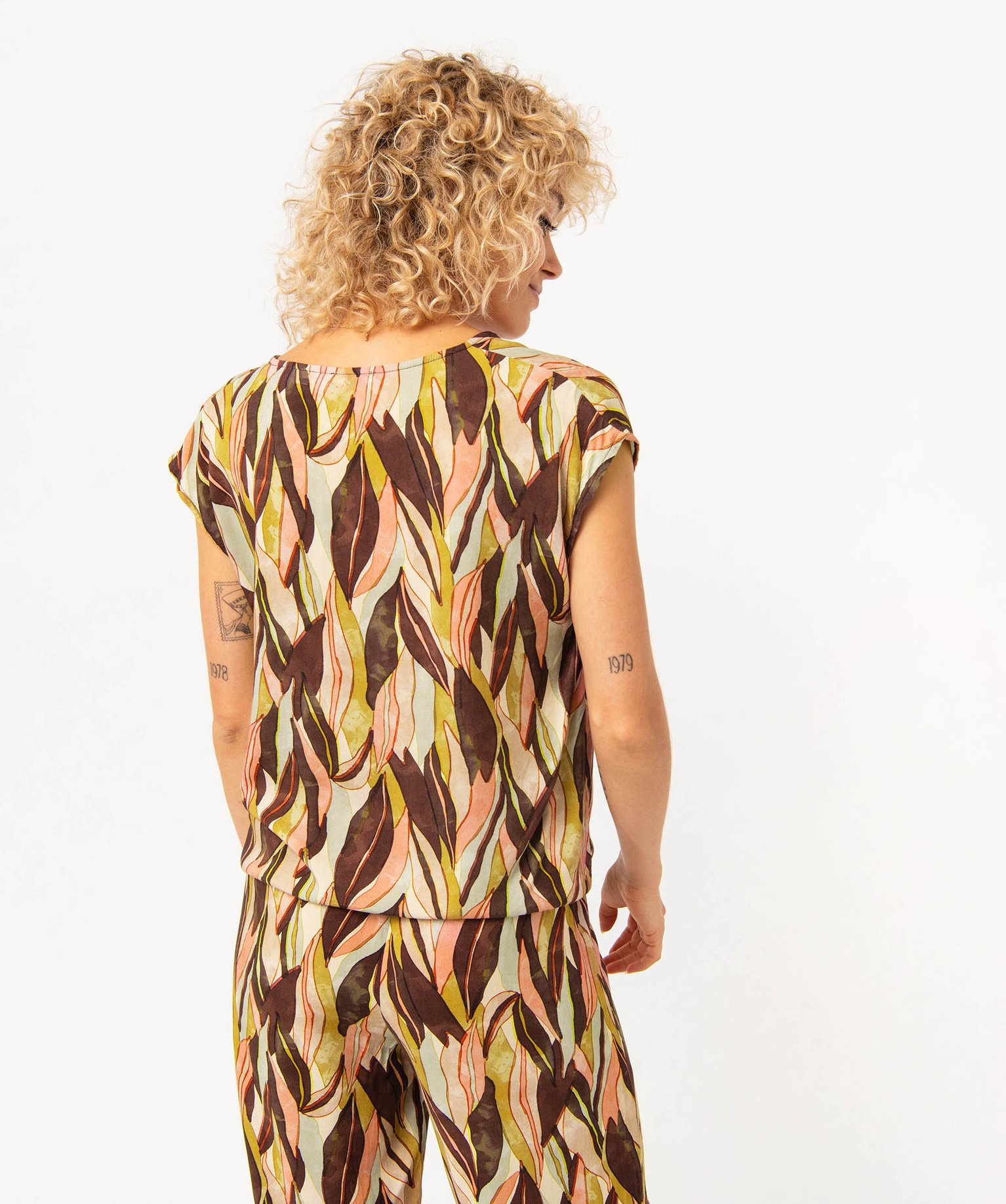 Blouse imprimée sans manches femme imprime | GEMO
