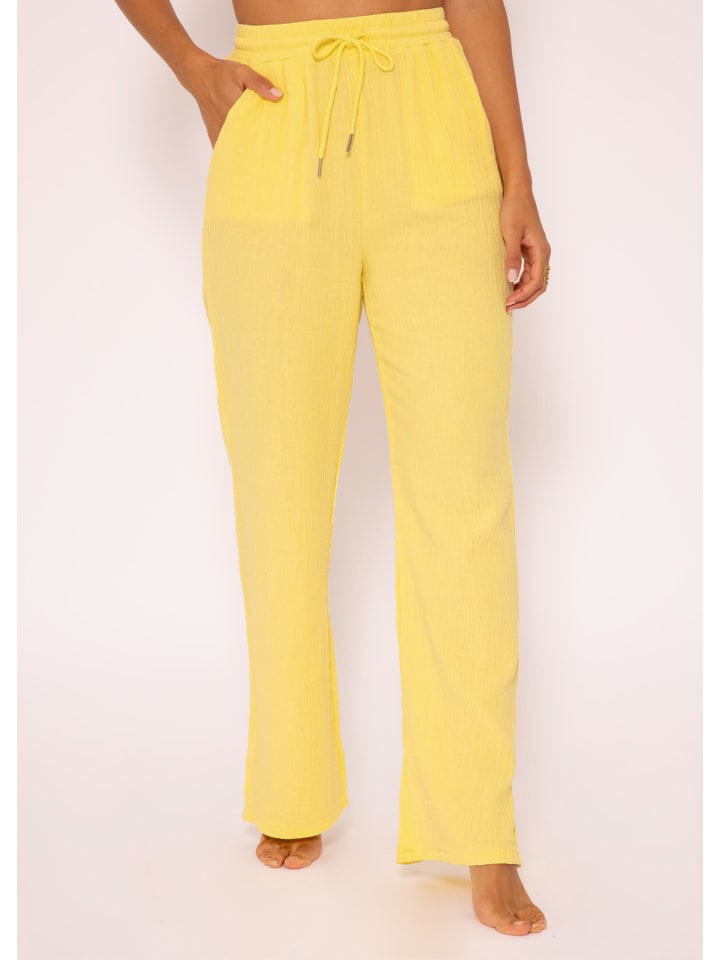 SASSYCLASSY Musselin Hose in gelb günstig kaufen