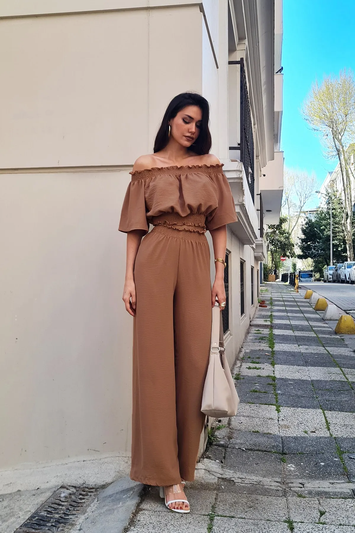 Trend Alaçatı Stili  Zweiteiler - Braun - Regular Fit