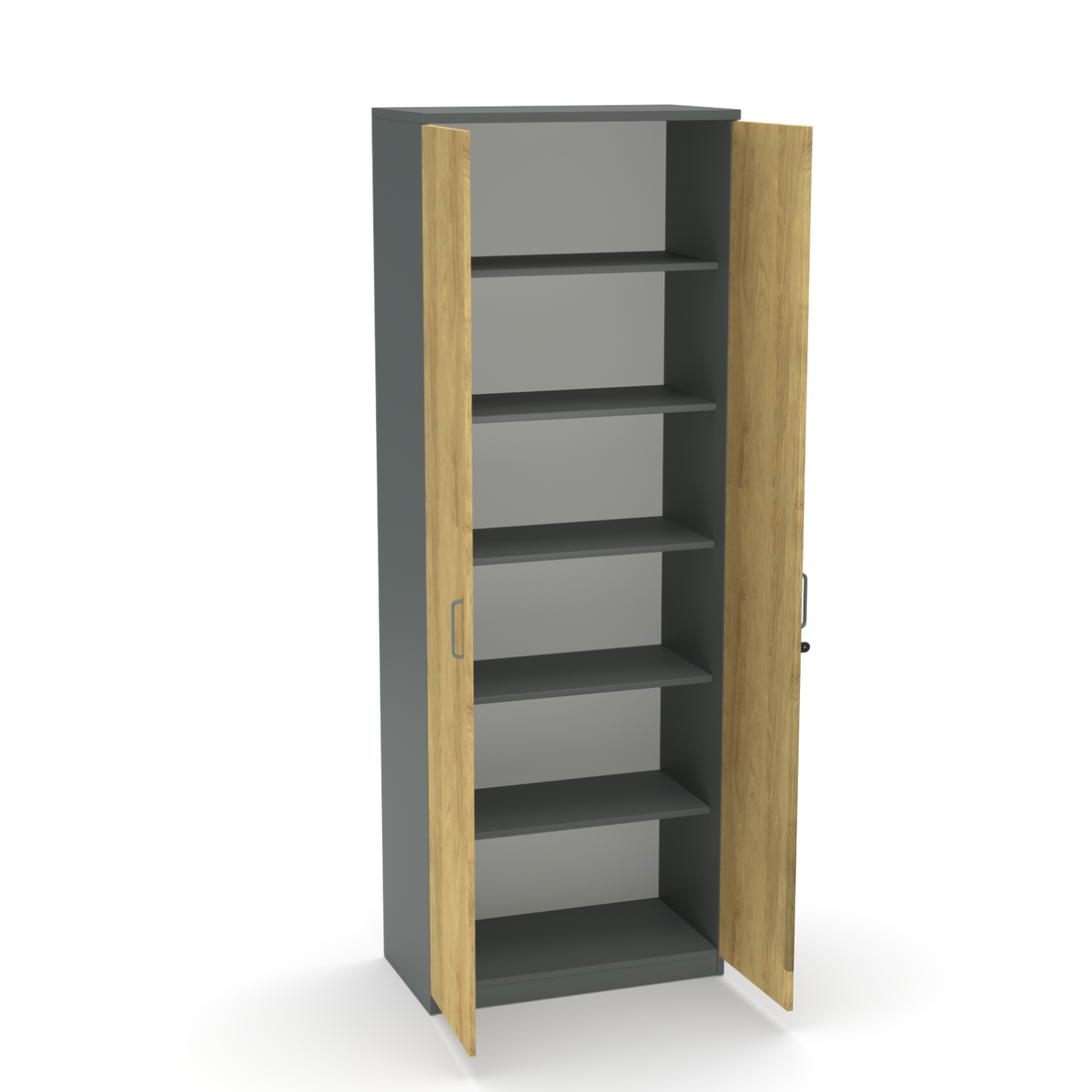Flügelschrank E10 Natural Hickory Grau