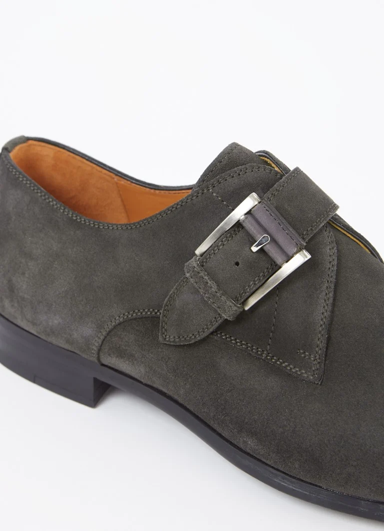 Pantofi Magnanni din piele întoarsă cu cataramă
