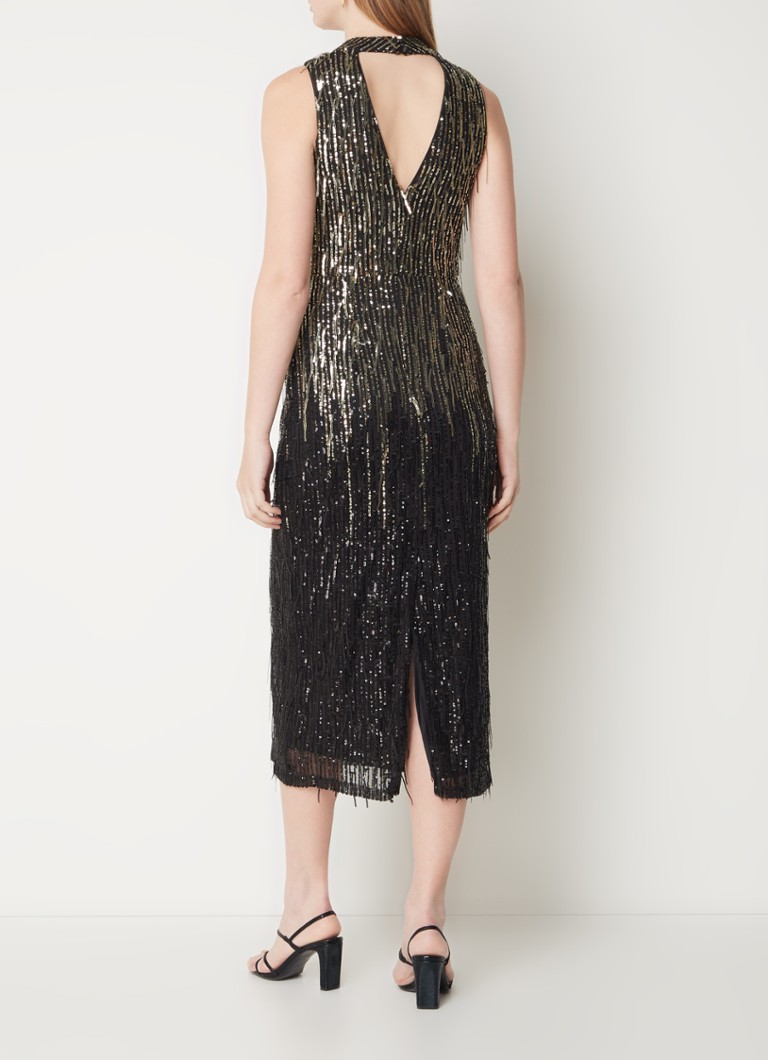 Robe midi sans manches Clover de Phase Eight, ornée de sequins et de franges