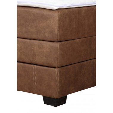 JVmoebel Lederbett, Bett Boxspring Design Betten Hotel Doppel Polster Leder Lederbett