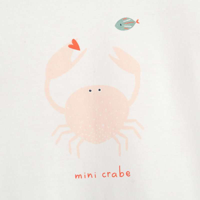 T-shirt manches courtes bébé fille en coton beige Absorba