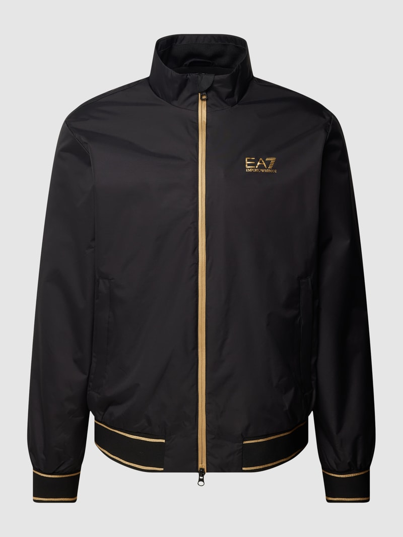 Blouson mit Stehkragen und Zweiwege-Reißverschluss in schwarz