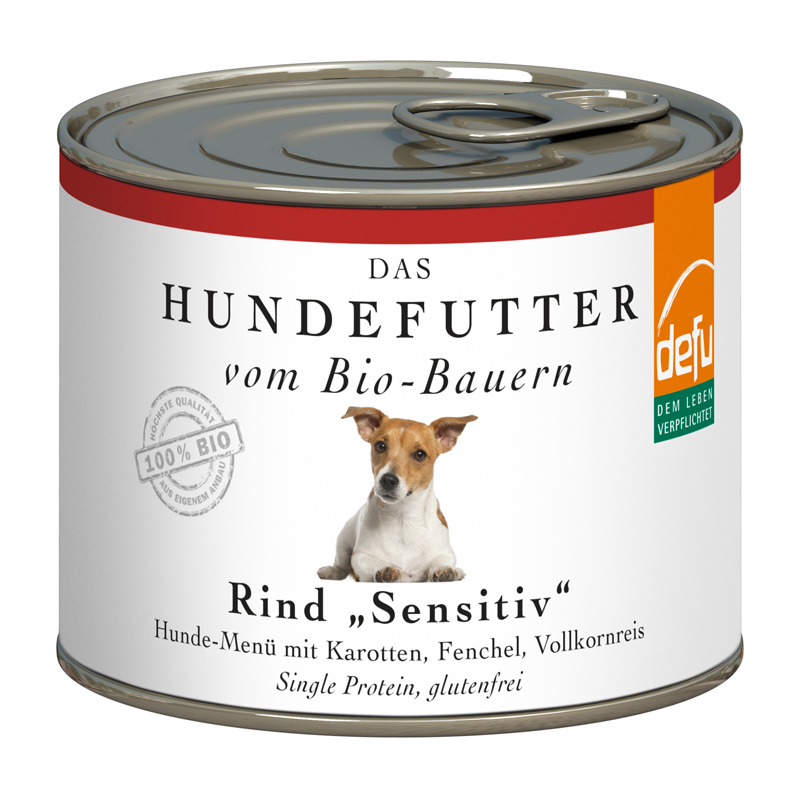 Defu Hundenassfutter Defu Hunde-Menü sensitiv 12x200g Rind