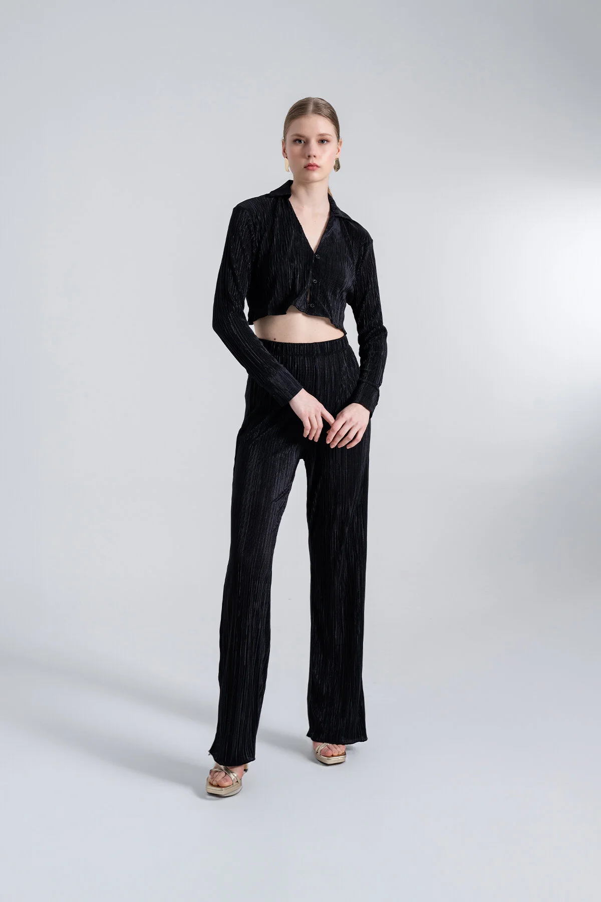 HOLLY LOLLY  Elastische Taille, flexible, bequeme Hose, Schwarz