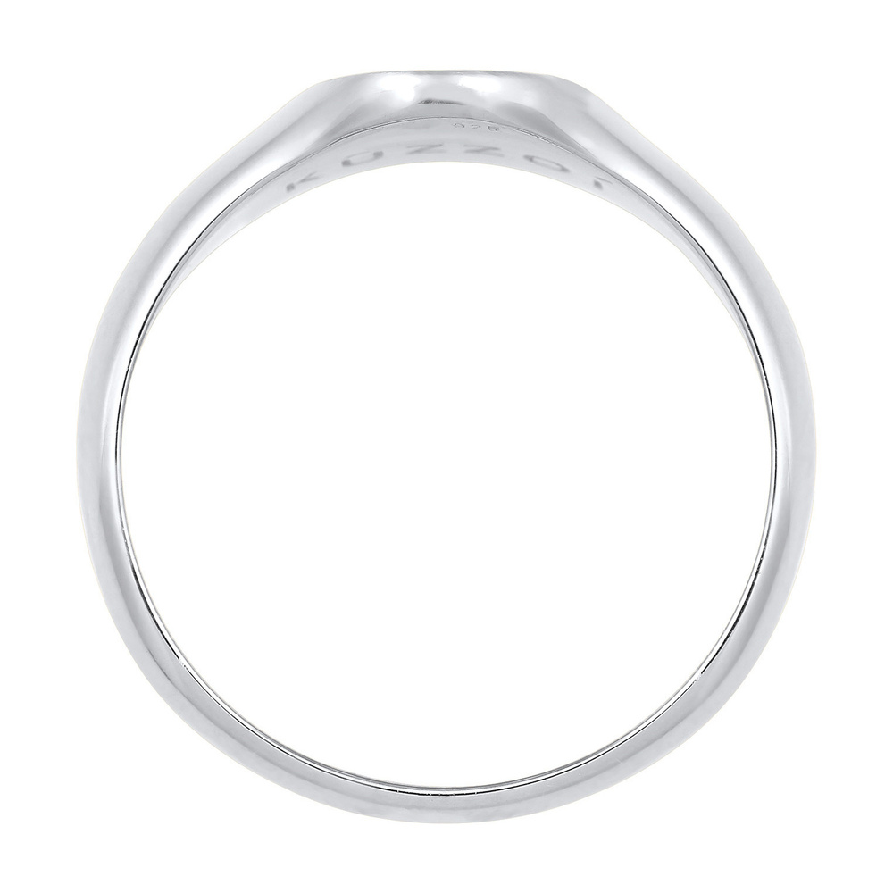 KUZZOI KUZZOI Bague Chevalière Basic Minimal Robuste Massif Bague Homme - (925/1000) Arg Bague