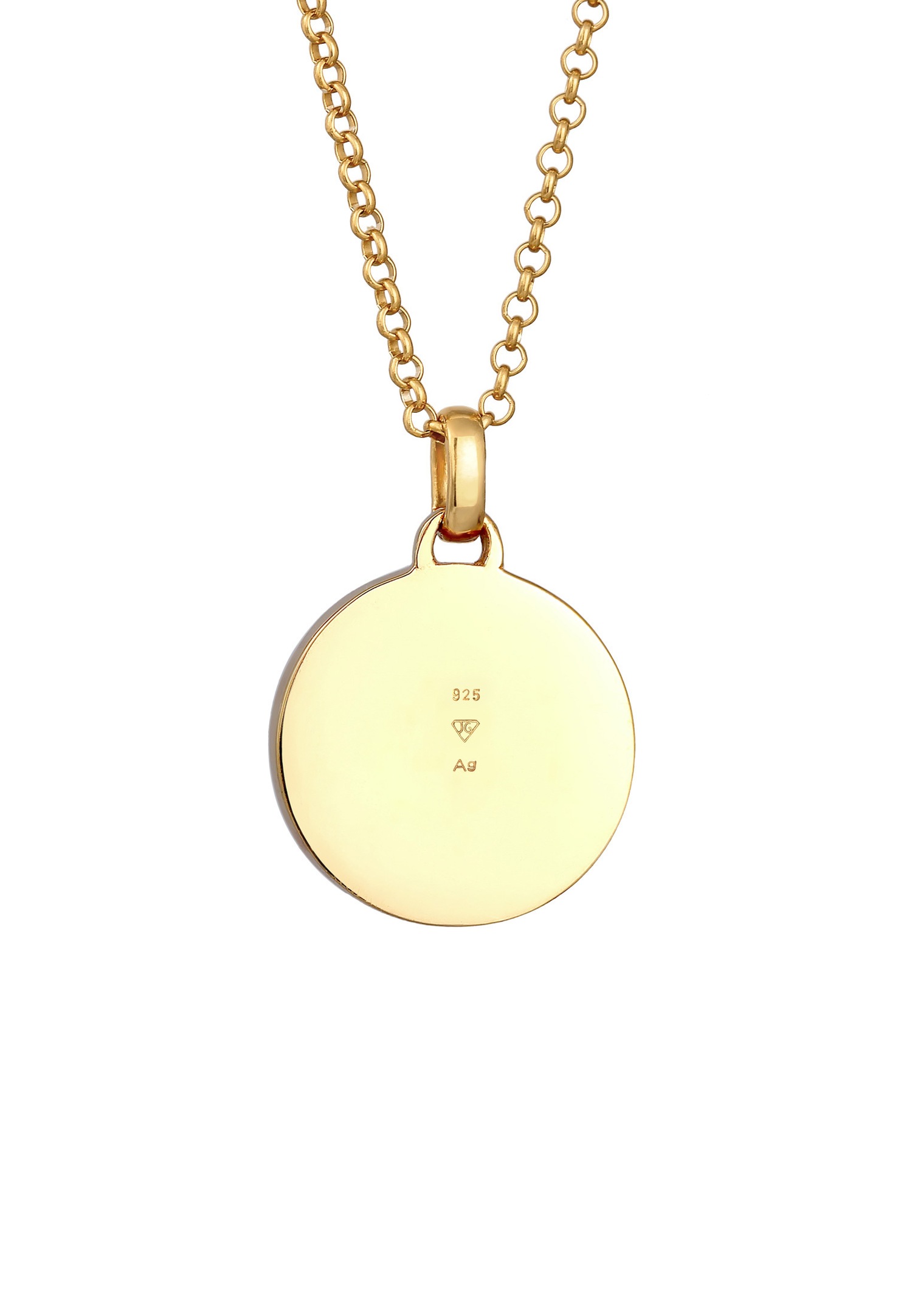 Ciondolo a disco con occhio di Allah da donna, in stile pastello, con smalto, in argento sterling 925 placcato oro.