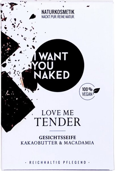 I Want You Naked Love Me Tender Kakaobutter & Macadamia-Öl Gesichtsseife