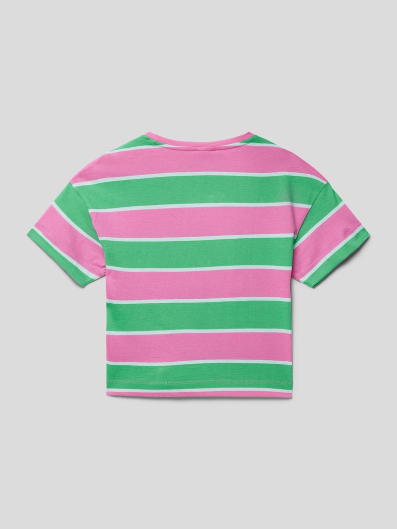 T-Shirt aus Baumwolle mit Seitenschlitzen in pink