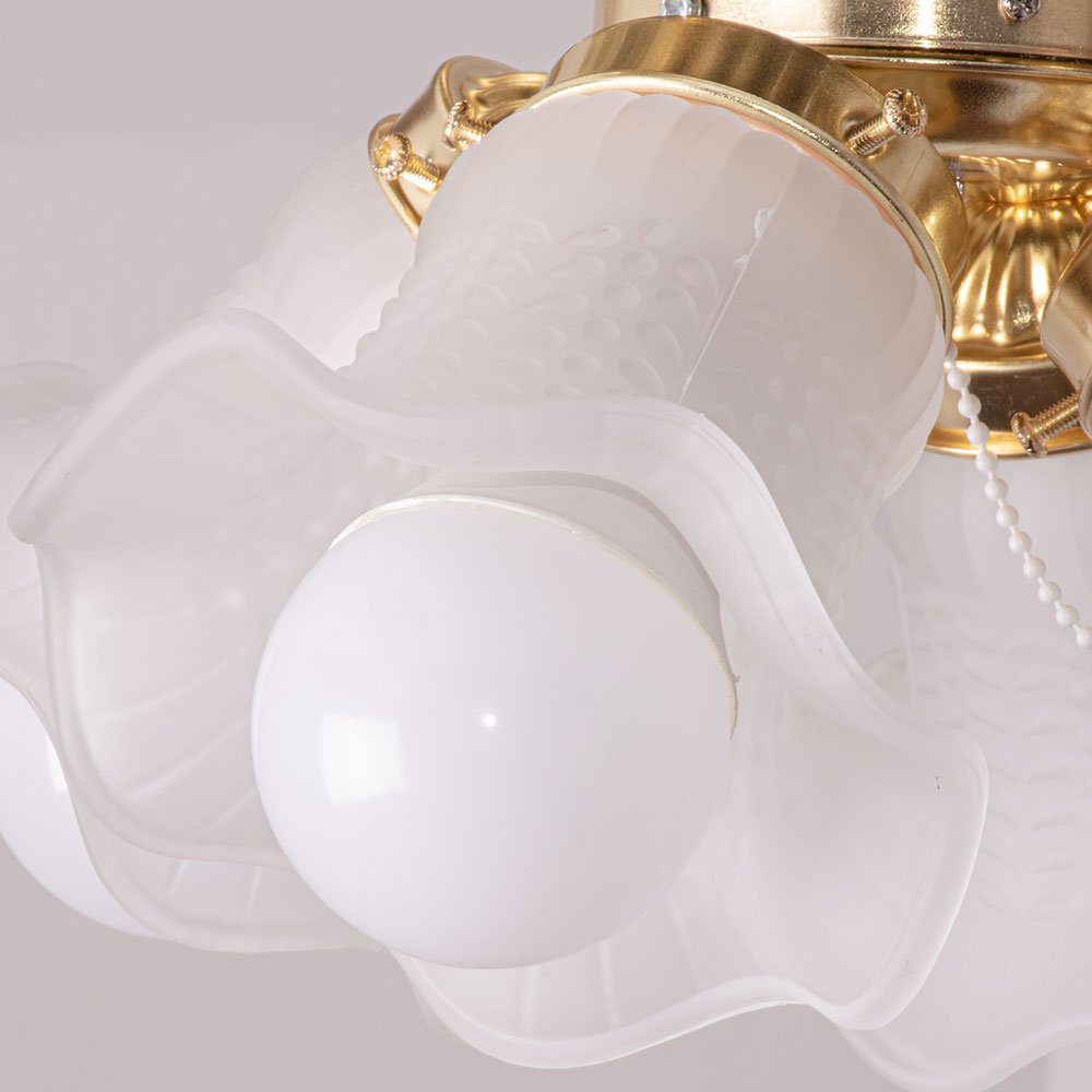 V-TAC Deckenventilator, Decken Ventilator Kühler Zugschalter Glas Leuchte Anti Mücken 3-Stufen