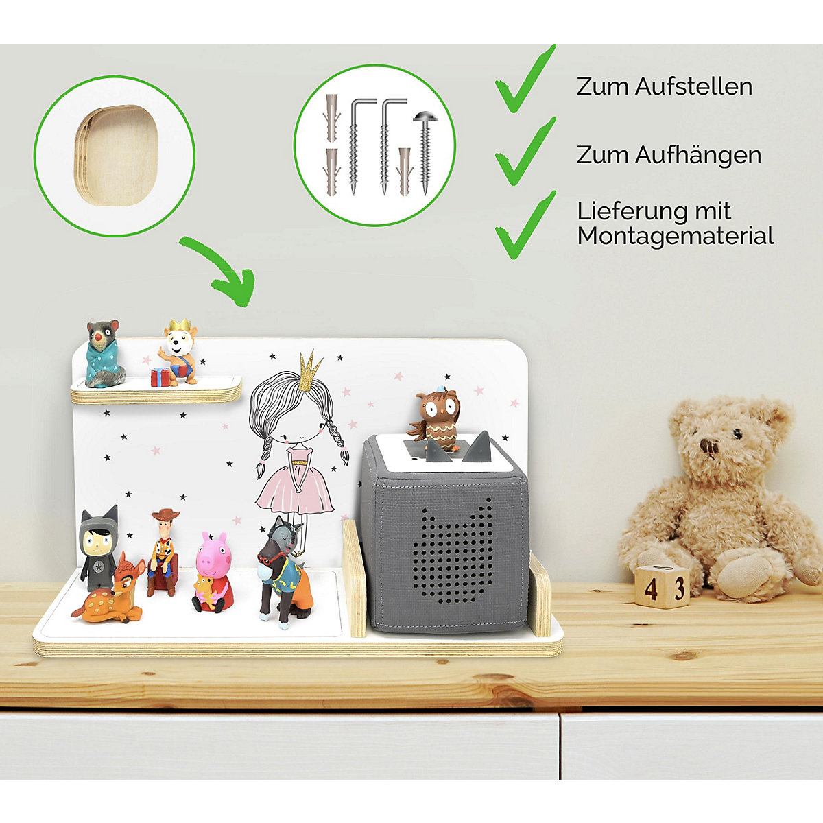 Regal für Musikbox Wundermädchen, klein - geeignet für Toniebox