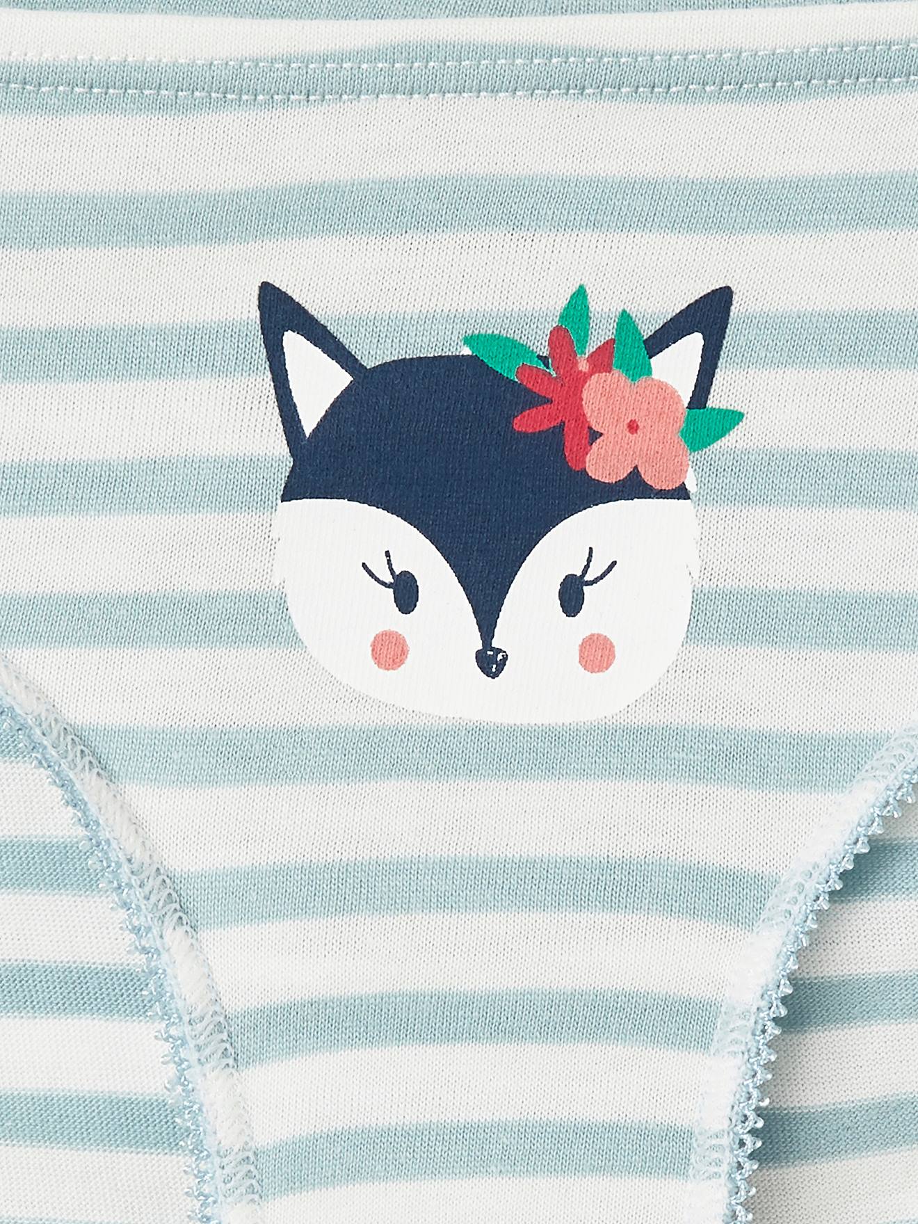 Vertbaudet 7er-Pack Mädchen Slips mit Tiermotiven Oeko-Tex - weiß