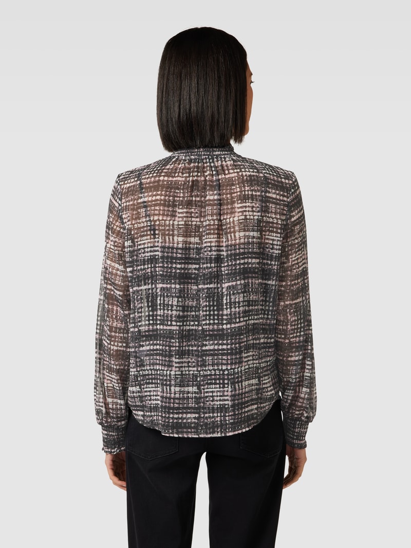 Blusenshirt mit Allover-Muster in schwarz