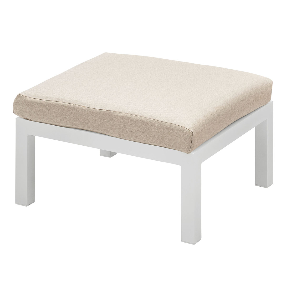 Weles GARTENFREUDE Aluminium Hocker Ambience 60x72x32 cm, weiß / beige / Aluminium weiß
