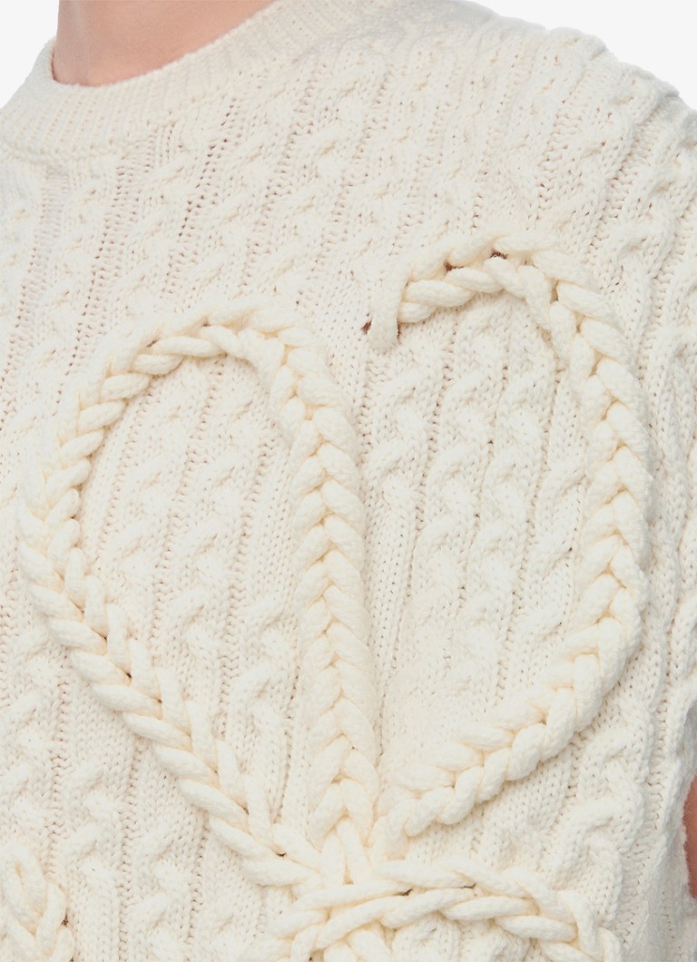Torba z grubej dzianiny wełnianej LOEWE Spencer z logo