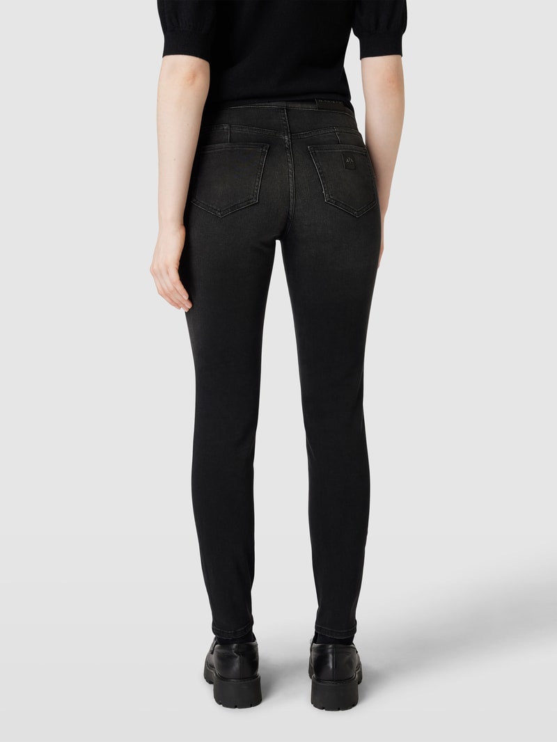 Slim Fit Jeans mit Label-Patch in dunkelgrau