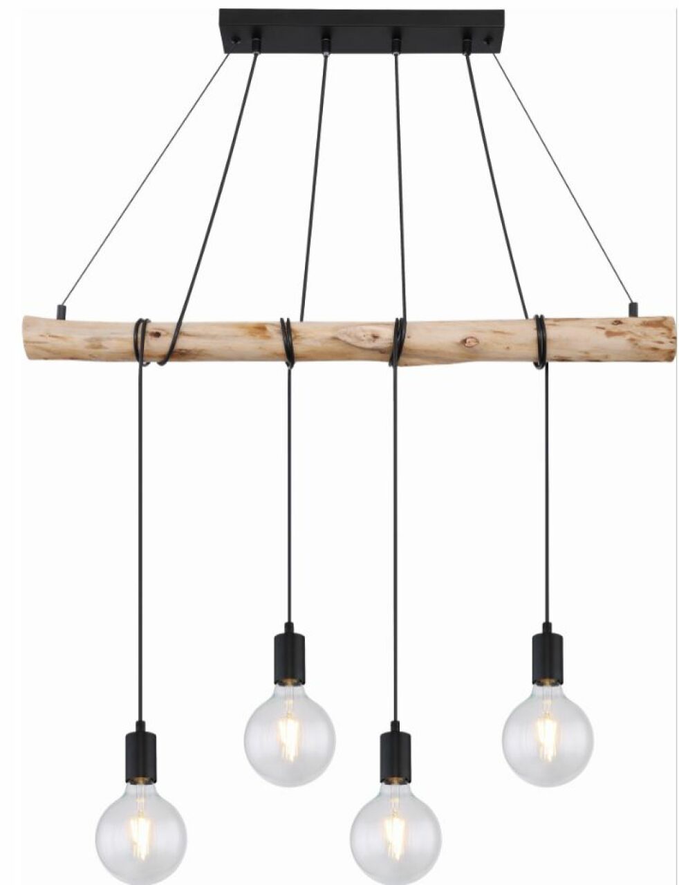Globo Lighting - AUSTON - Hängeleuchte Metall schwarz matt, 4x E27