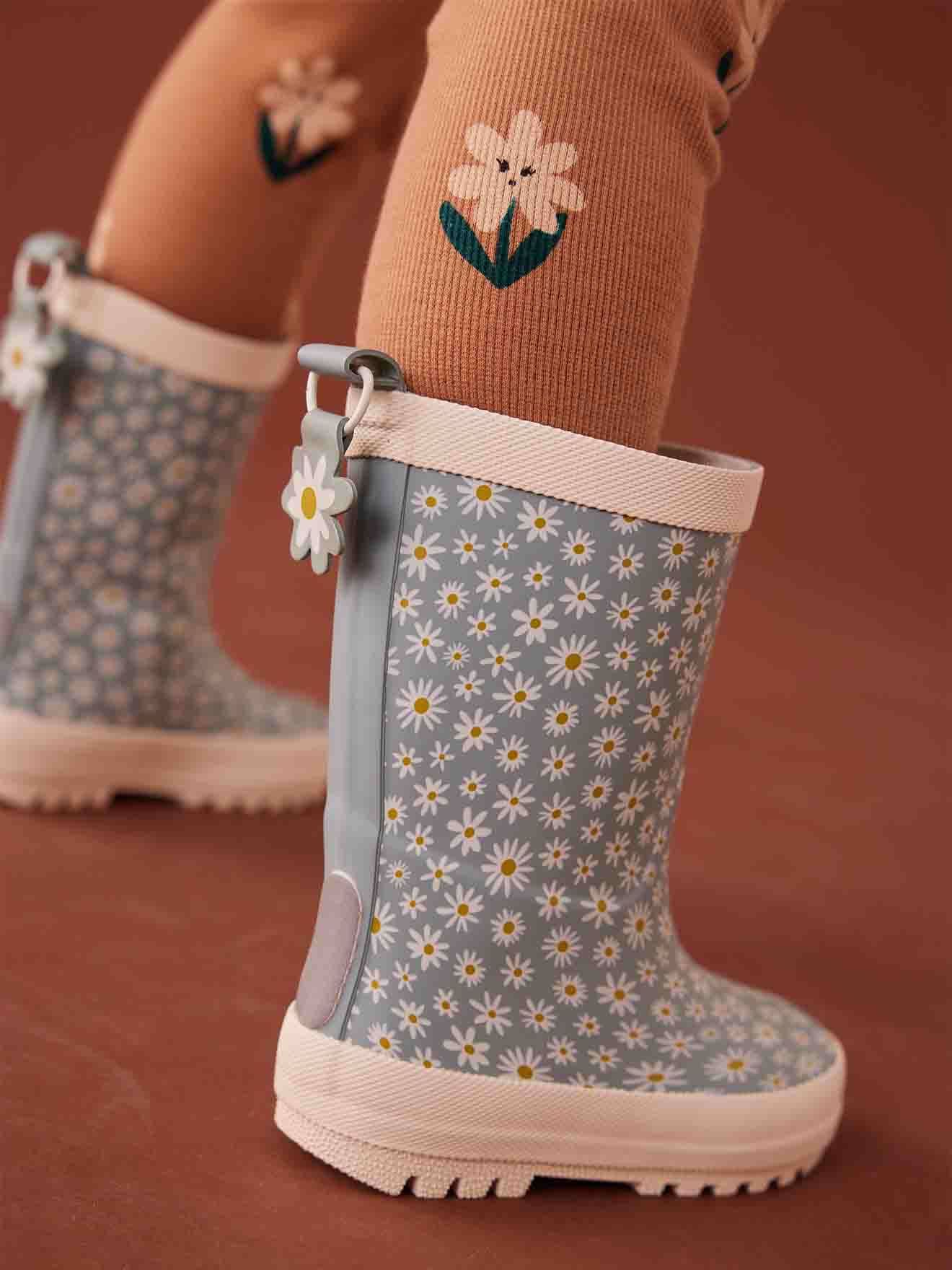 Vertbaudet Kinder Gummistiefel - hellblau gänseblümchen
