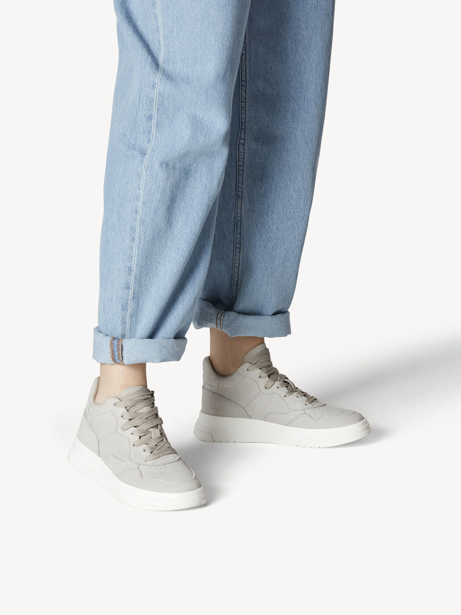 Basket en cuir - gris